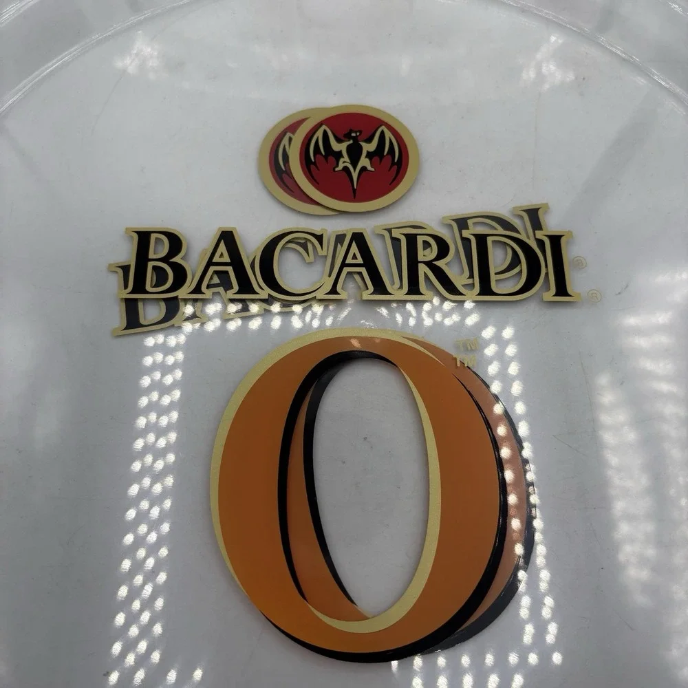Bacardi Serving Drink Tray Platter Clear 13.75
